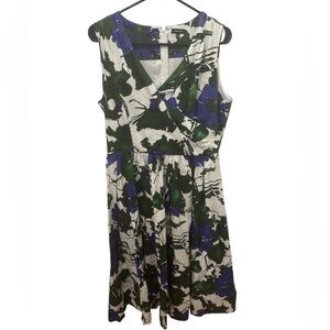 J. Peterman Floral Fit & Flare Sleeveless Dress Size 12